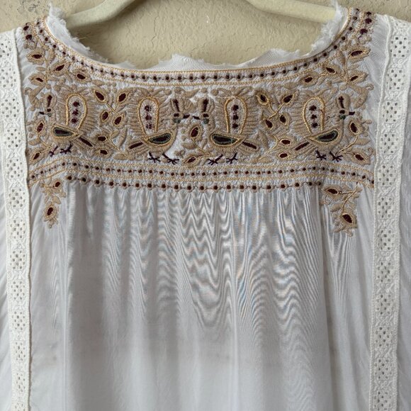 Johnny Was Biya Bird Embroidered Boho Blouse Top - Picture 13 of 14